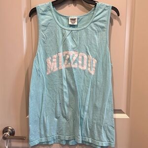 Mizzou Light Blue Comfort Colors Tank Top, University of Missouri